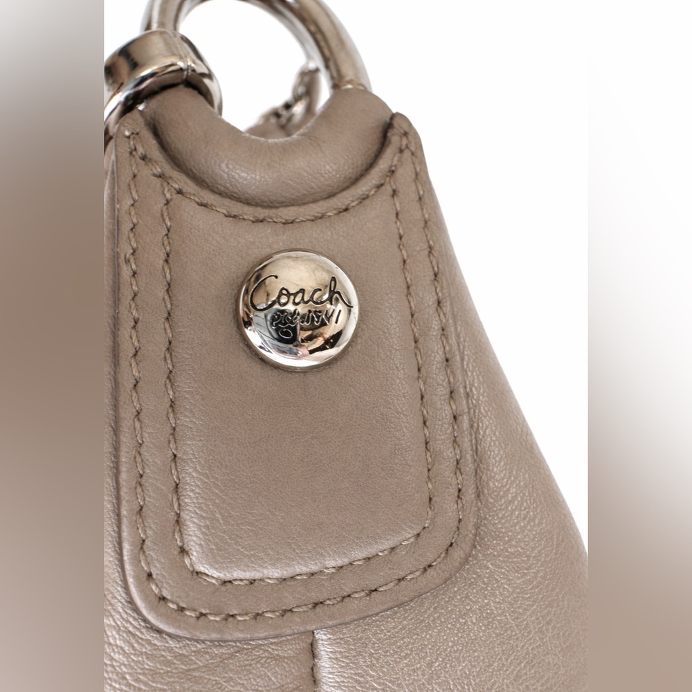 Coach Kristin SOFT Leather Hobo Champagne Taupe Grey Convertible Crossbody Bag - Picture 10 of 13